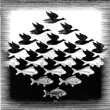 Sky and Water by MC Escher