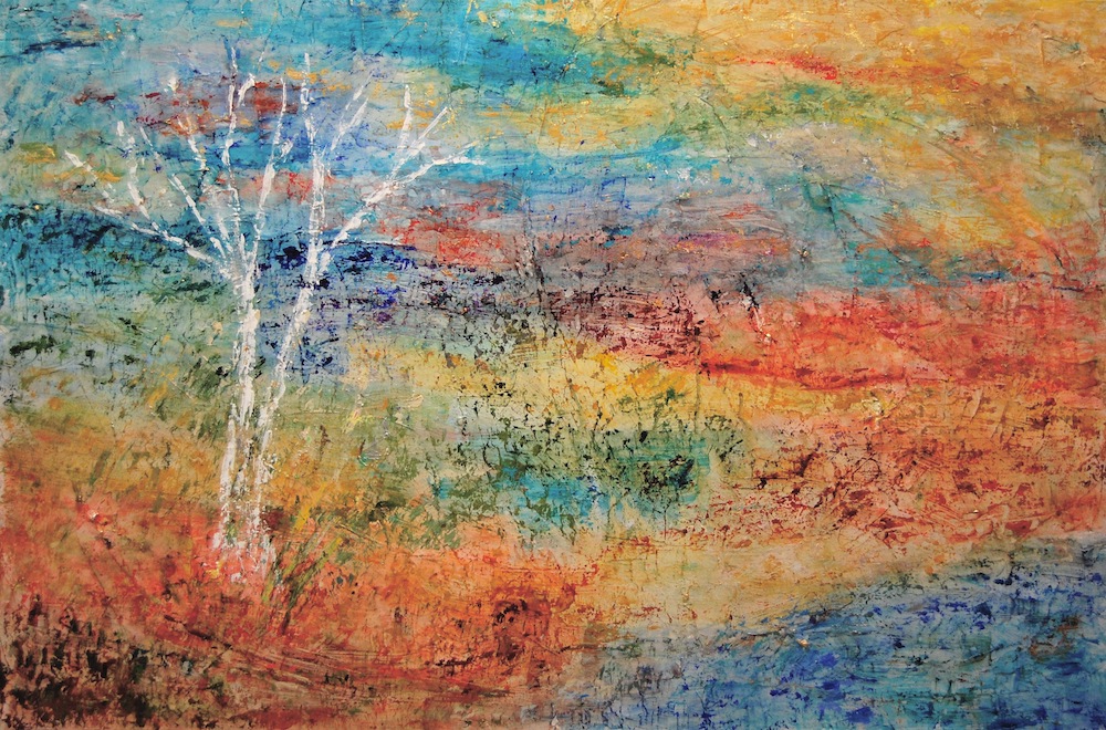 "Rising" painting of a tree